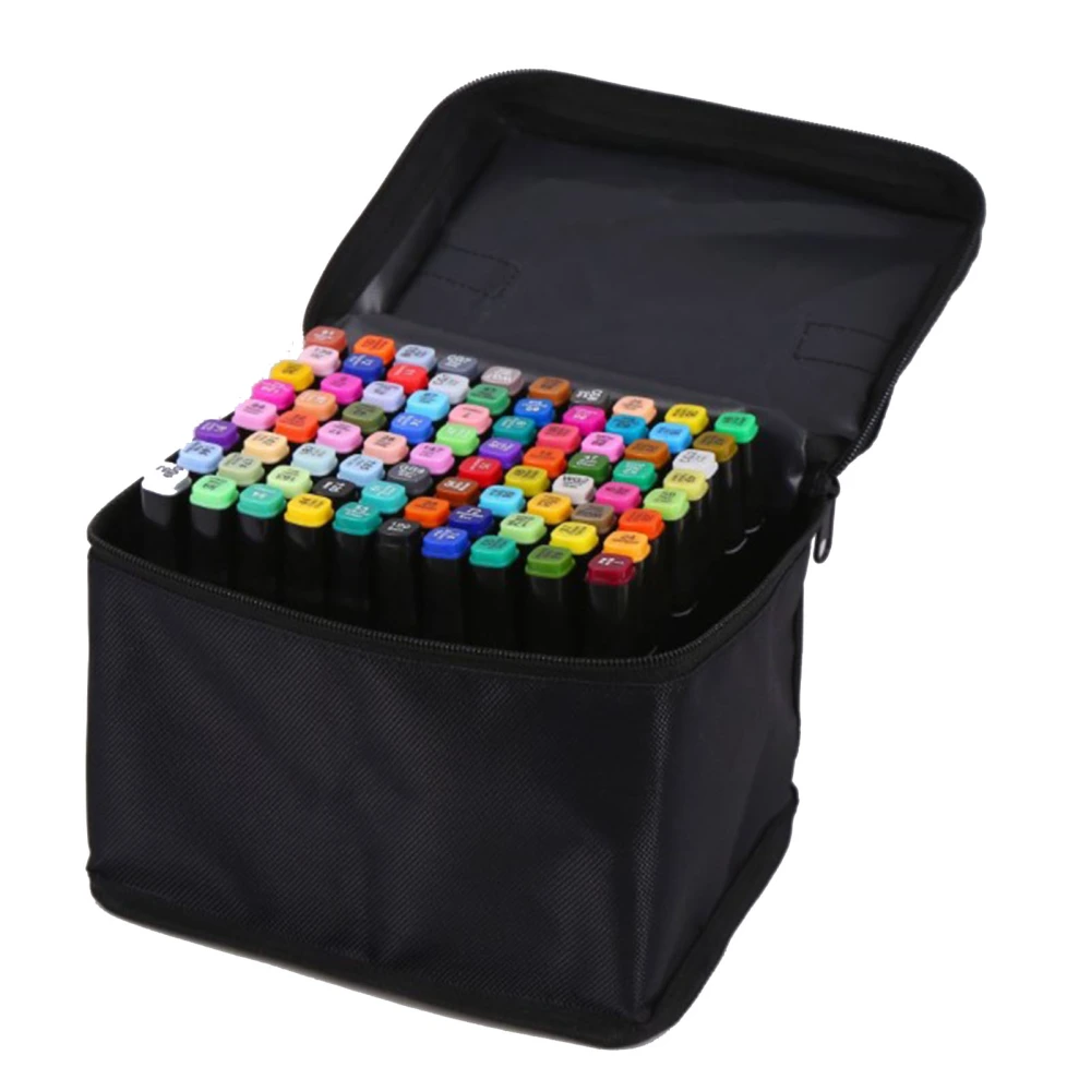 80 Colored Double Head Marker Pens Easy to Color Drawing Markers with Handbag for Painting