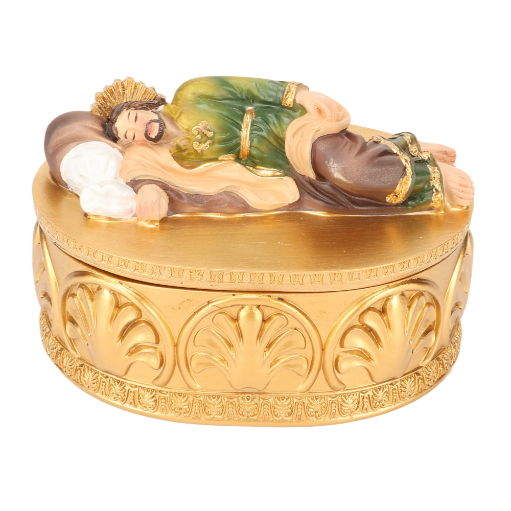 Saint Joseph Jewelry Box Resin Exquisite Workmanship Sleeping Saint Joseph Catholic Gift Decorative Box