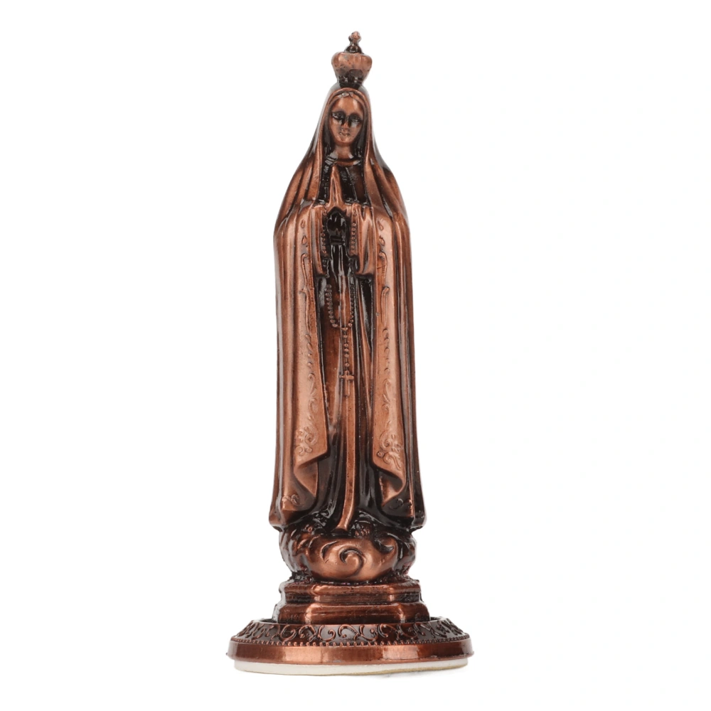 Mini Virgin Statue Hand Carved Easy Cleaning Odorless Durable Zinc Alloy Vivid Decorative Holy Virgin Mary Decoration Red Copper Color RF TL003