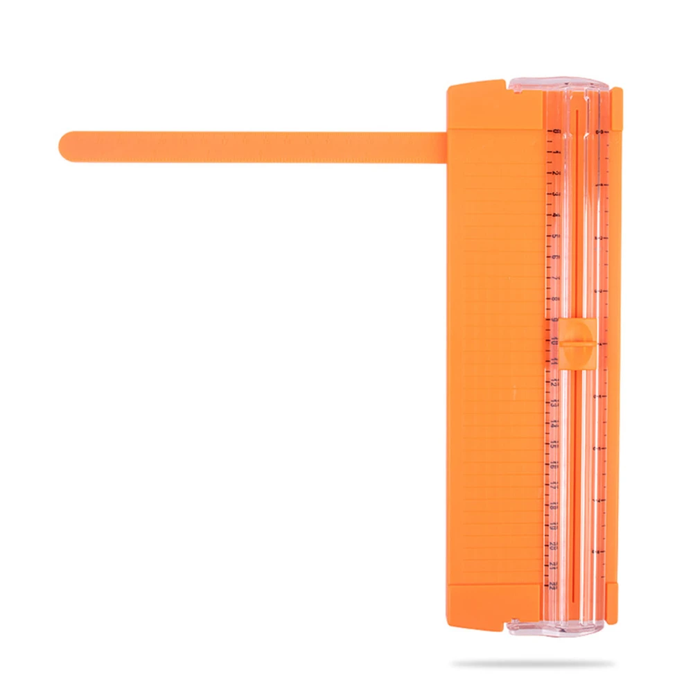 Paper Cutter Orange 2 Way Blade Double Scale Plastic Steel 27x8.5x2.5cm Scrapbook Paper Trimmer for Home