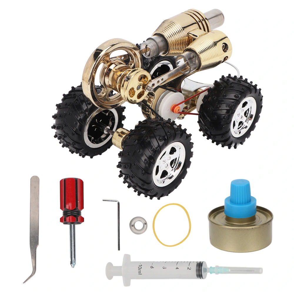 Stirling Engine Model Kit Novel Car Shape Vivid Details Stirling Engine Motor Model Educational Toy for Kids Home School