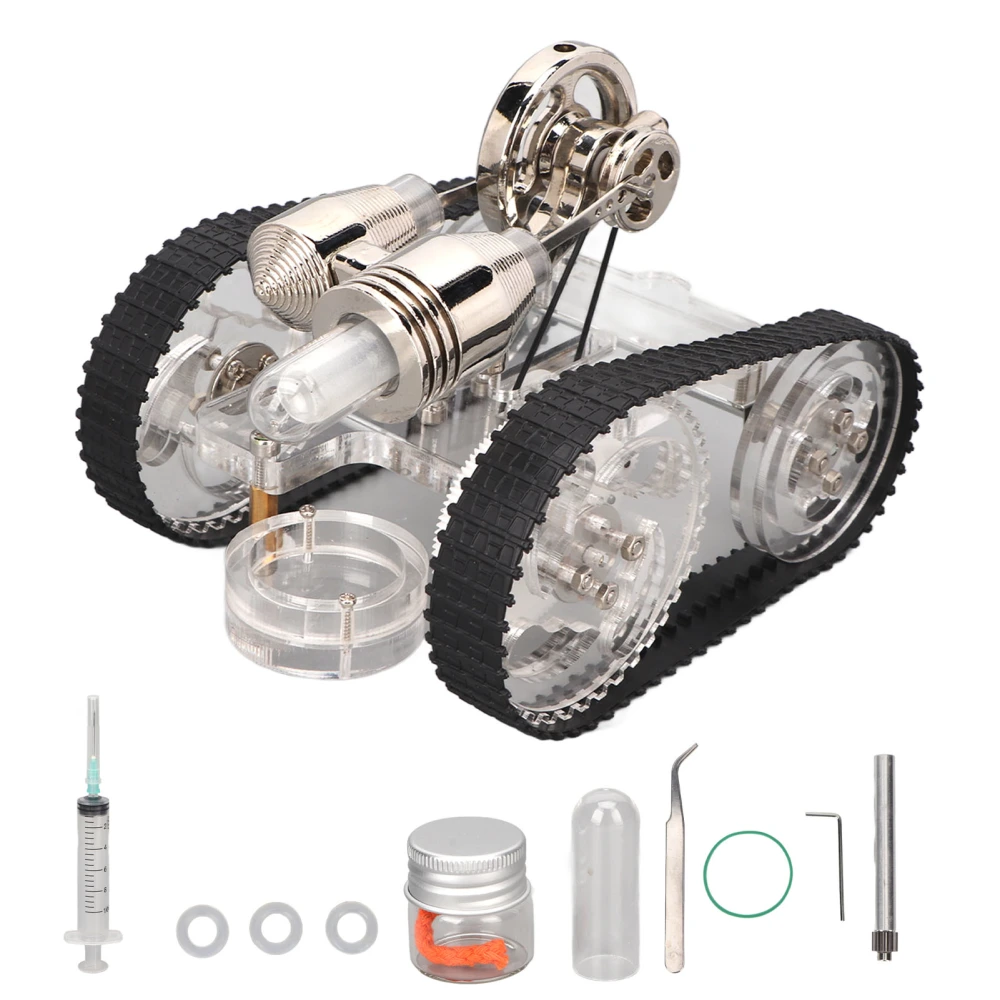 Stirling Engine Model Kit Novel Interesting Tank Car Shape Stirling Scientific Physical Model for Learning Props Gifts