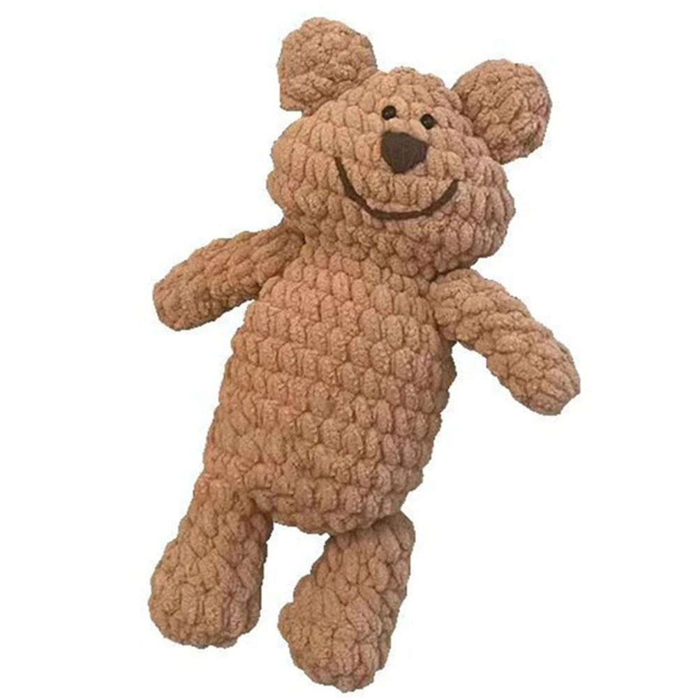 Crochet Bear Kit for Kids Adults DIY Hand Knitting Cotton Crochet Animal Kit for Craft Workshop Khaki