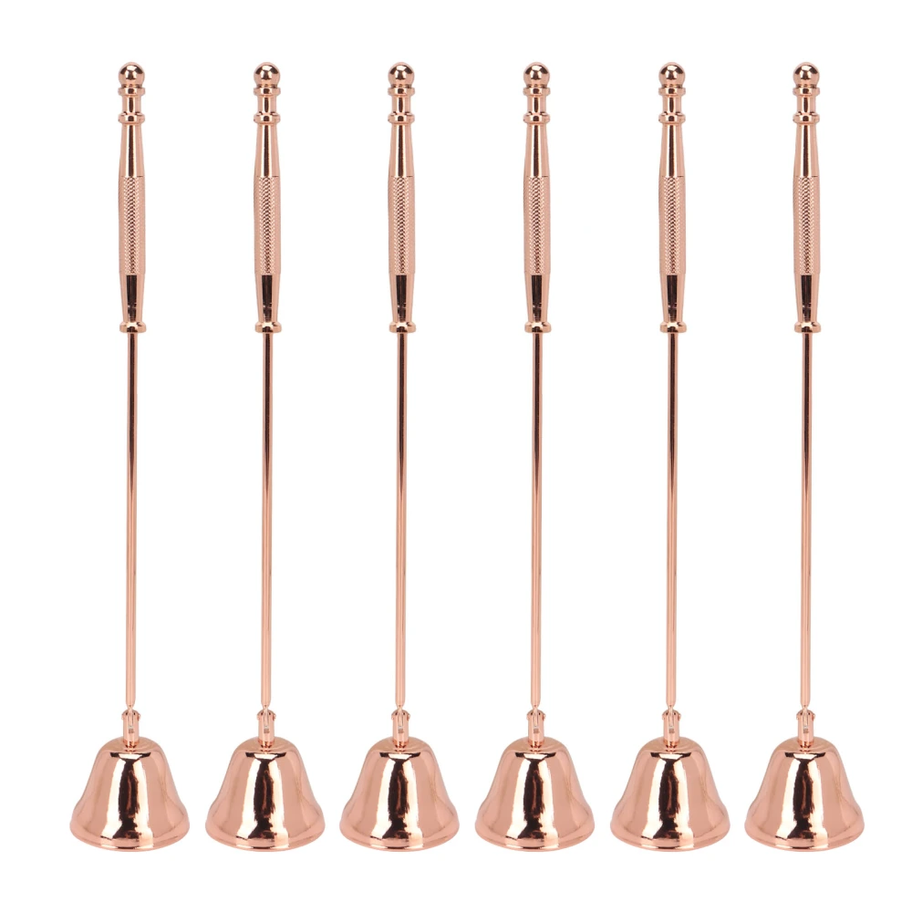 6pcs Candle Extinguisher Rose Gold Rotatable Bell Shaped Candle Extinguisher Cover with Ergonomic Handle for Household