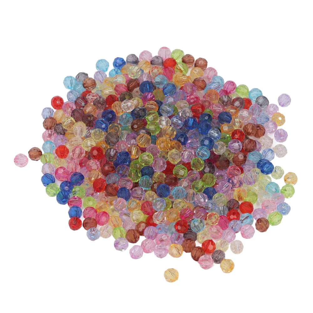 500 Pcs Acrylic Round Beads Colorful Round Acrylic Small Hole Beads Loose Beads for DIY Jewelry Making