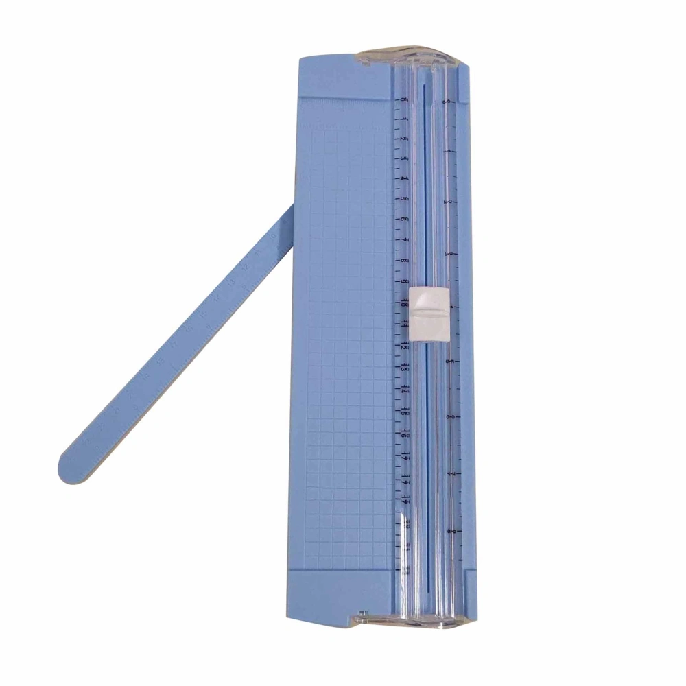 Small Paper Cutter A5 Accurate Cutting Ruler Design Multifunction Paper Trimmer for Office School Home Blue