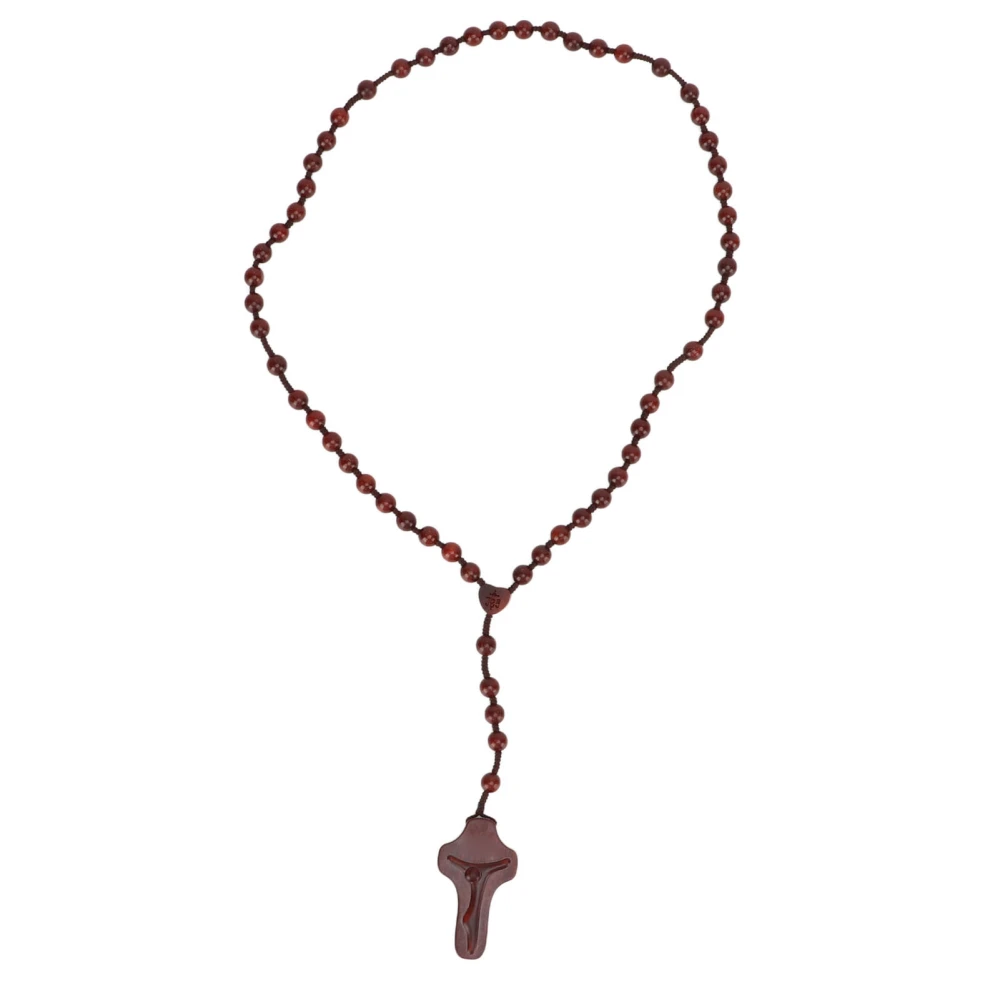 Rosary Necklace Fine Vivid Details Classical Brown Sandalwood Rosary for Decoration Pendant Amulet Gift