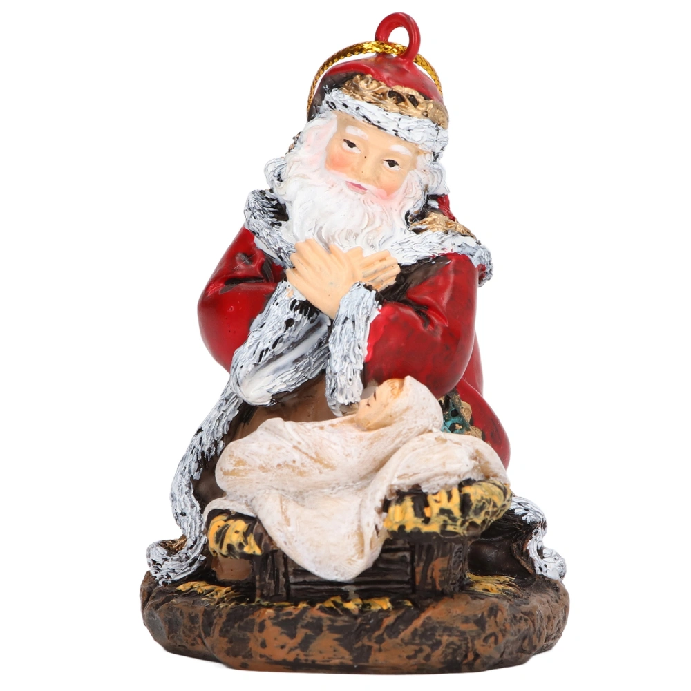 Christmas Santa Pendant Fadeless Resin Bright Vivid Colors Widely Used Santa Christmas Tree Pendant for Garden Bedroom