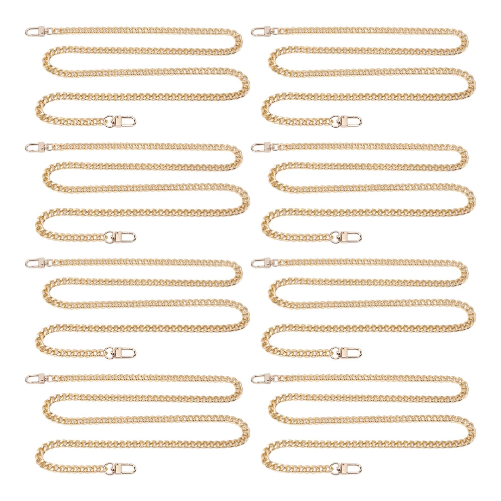 8 Pcs Jewelry Chain Elegant Rustproof 1.2m Length Metal Craft Chain for DIY Necklaces Bracelets Anklets Gold