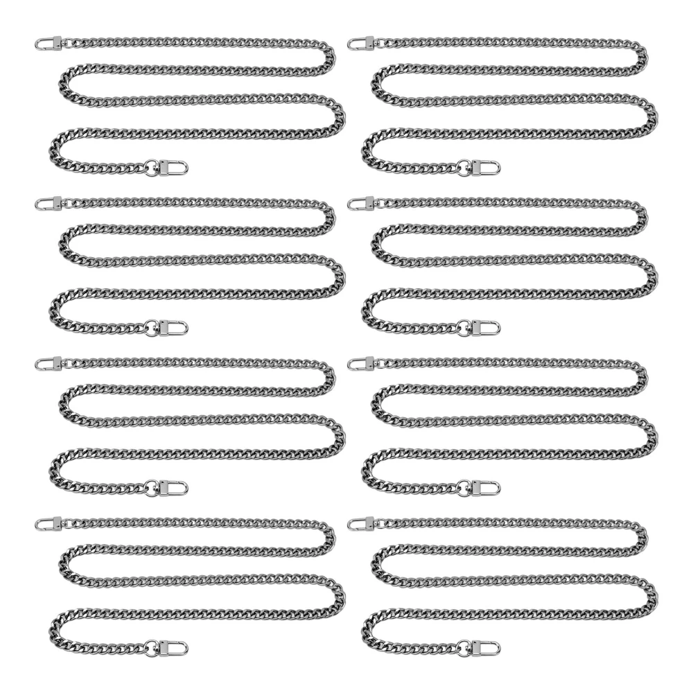 8 Pcs Jewelry Chain Elegant Rustproof 1.2m Length Metal Craft Chain for DIY Necklaces Bracelets Anklets Silver Black