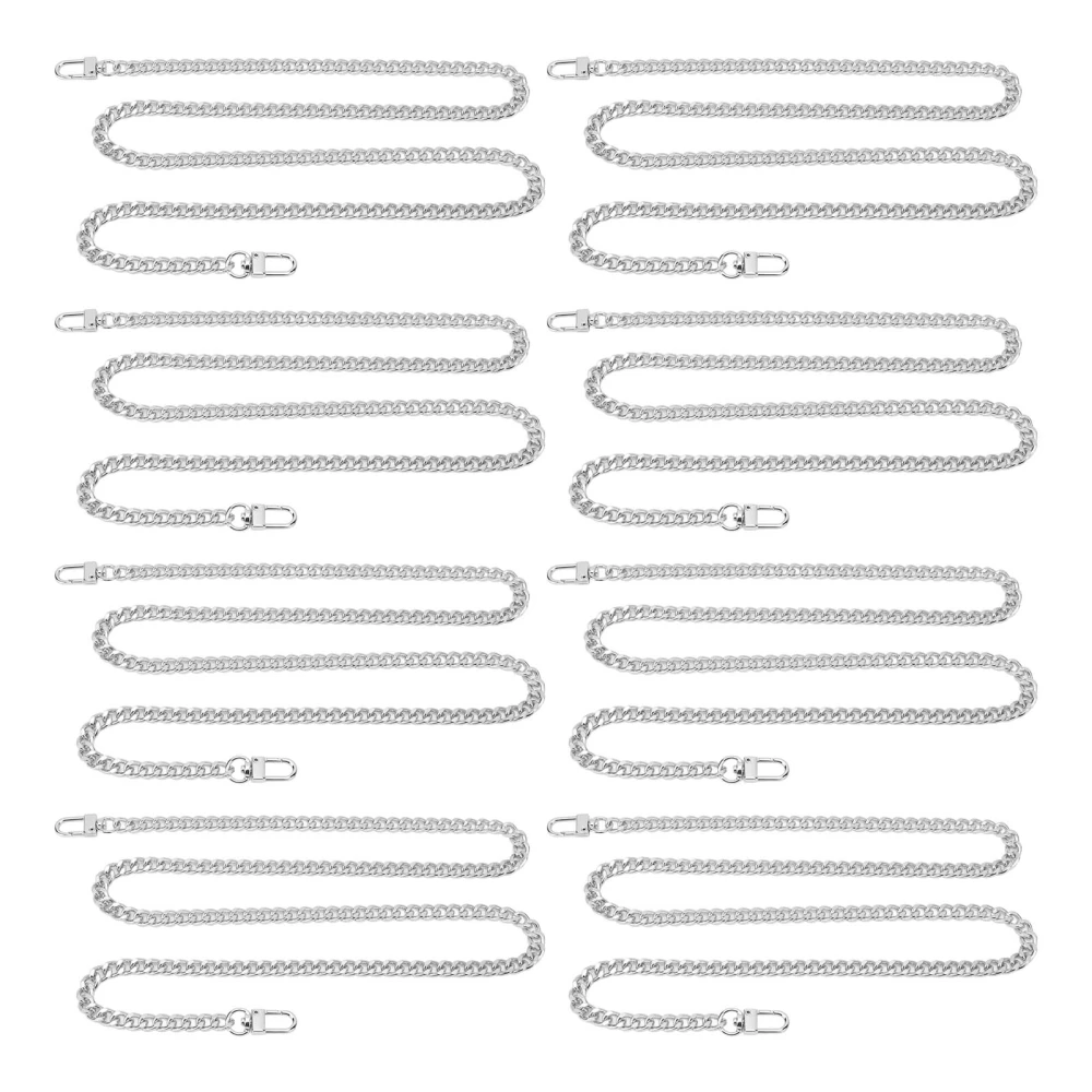 8 Pcs Jewelry Chain Elegant Rustproof 1.2m Length Metal Craft Chain for DIY Necklaces Bracelets Anklets Silver