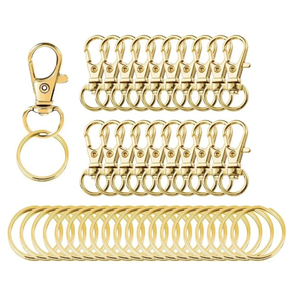 40PCS Metal Lobster Clasp 360 Degree Rotation Gold DIY Lobster Clasp for Handbags Wallets Jewelry Key Chains