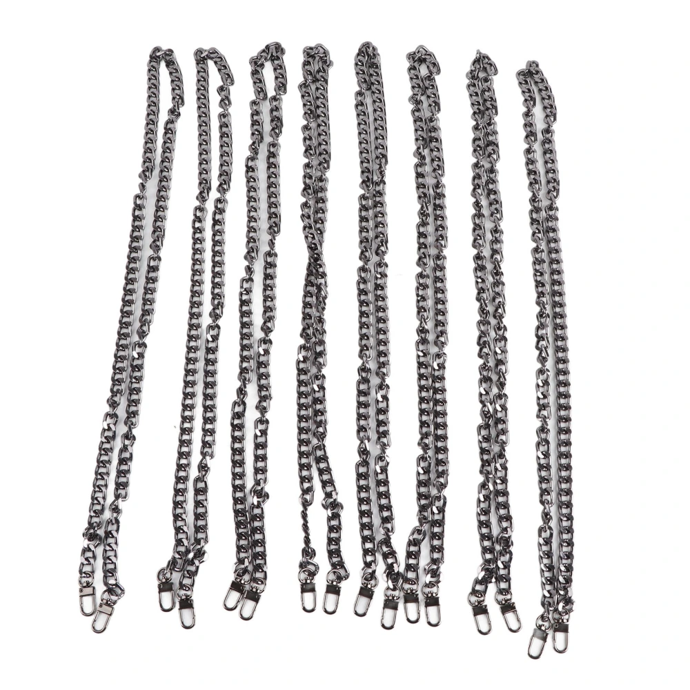 8 Pcs 1m Aluminum Curb Chain Rustproof Metal Craft Twisted Links Bag Chain For DIY Necklace Bracelet Jewelry Silver Black