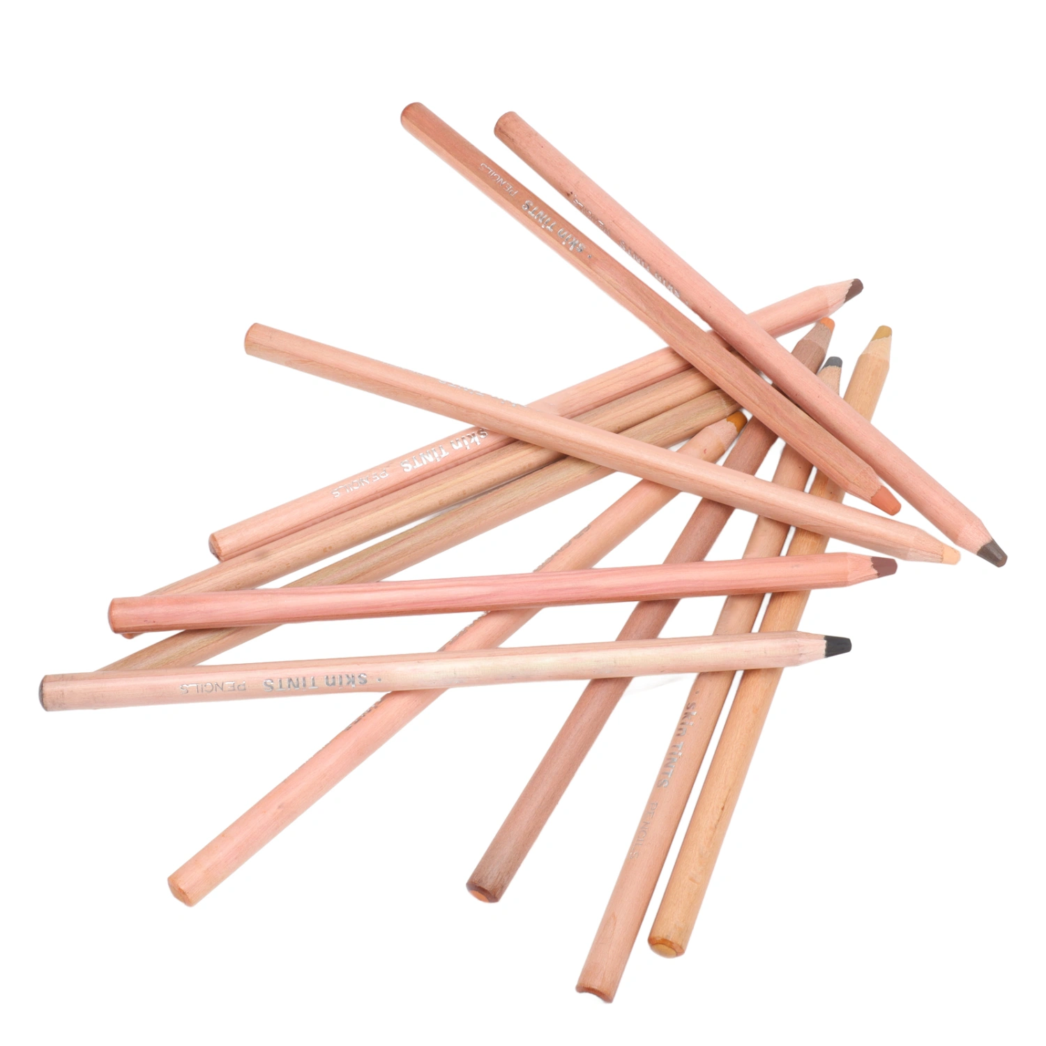12 Colored Pencils with Pencil Sharpener Fleshcolor Professional Anti Cracking Portrait Pastel Pencils for Sketching