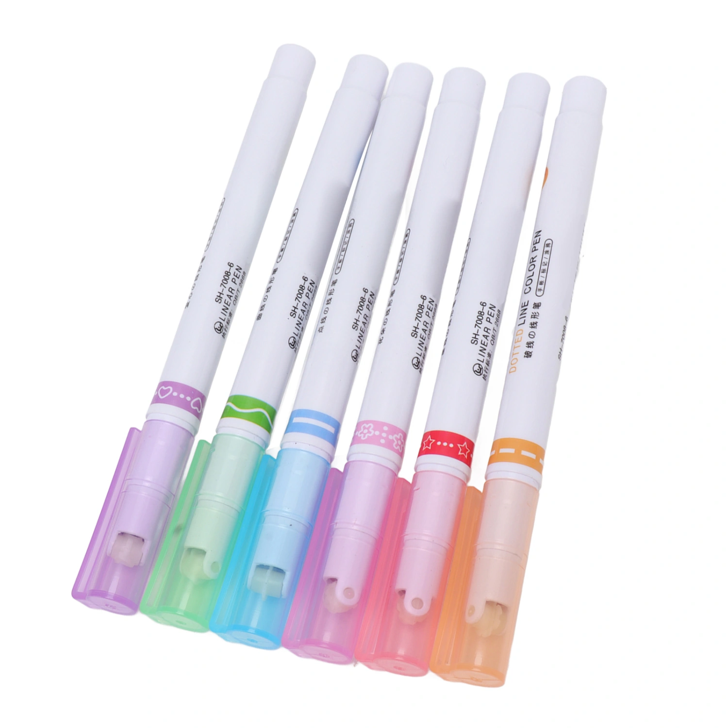 Outline Markers 6 Colors Different Curves Shapes Smoothing Writing Large Capacity Outline Pens