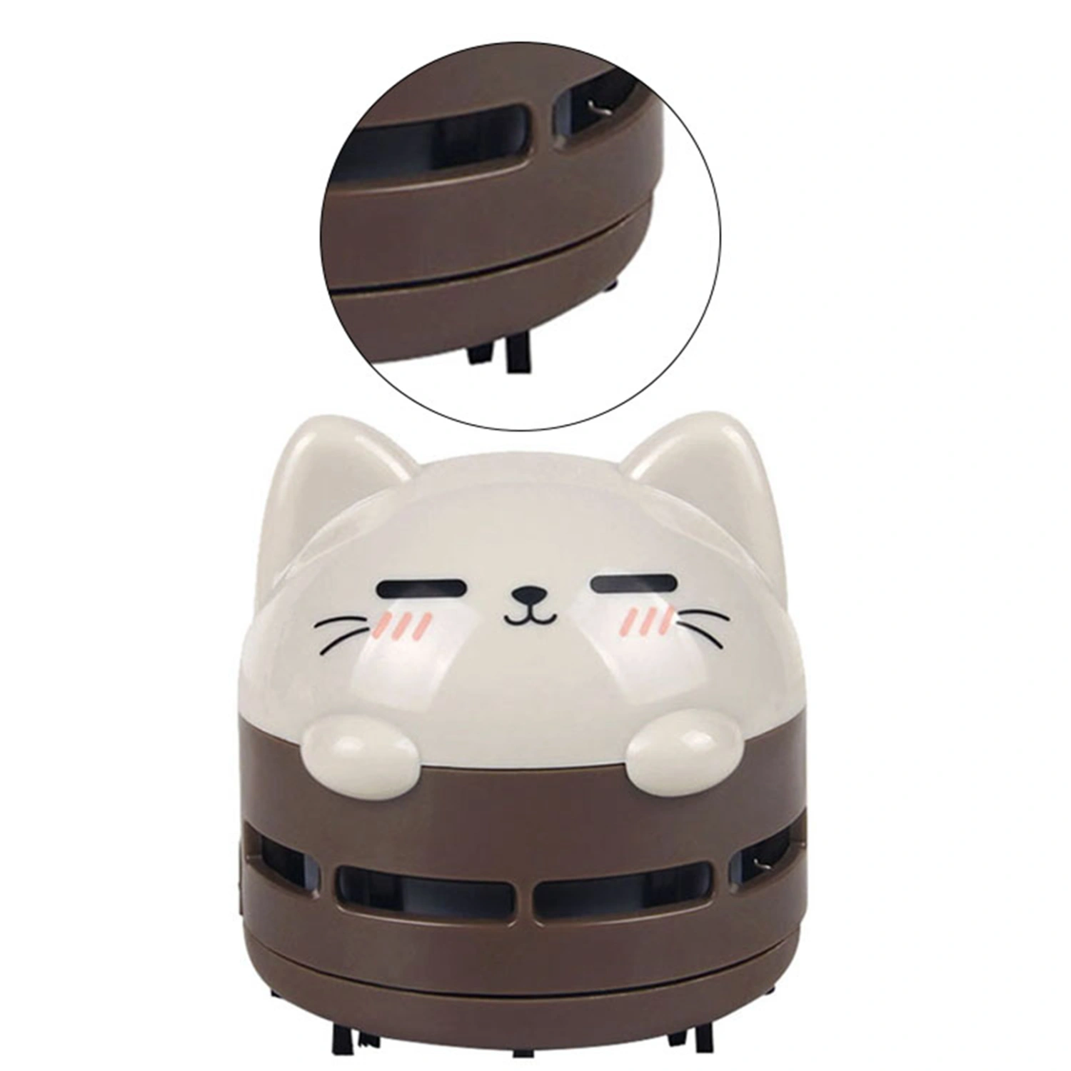 Desktop Vacuum Cleaner for Student Strong Adsorption Power Cordless Desk Vacuum with Detritus Bin Brown