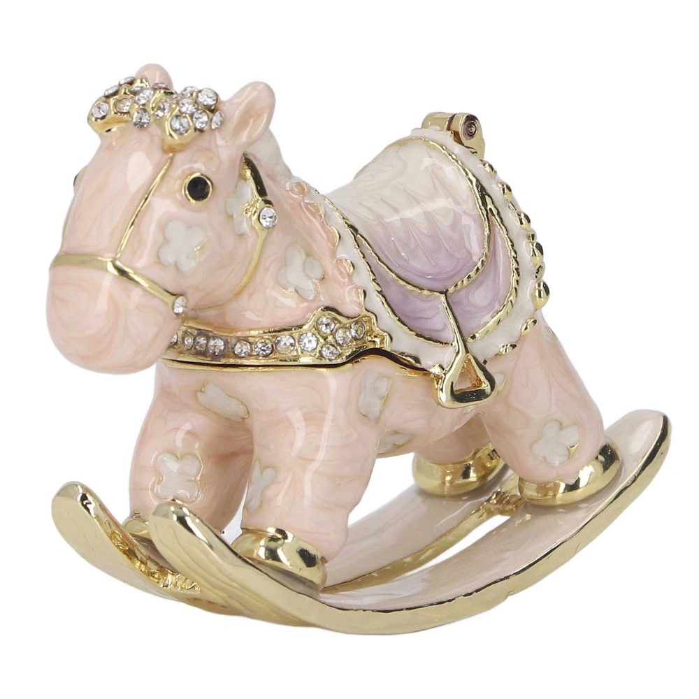 Pony Trinket Box Cute Animal Zinc Alloy Eye Catching Multi Purpose Metal Jewelry Box for Dressing Table Rings