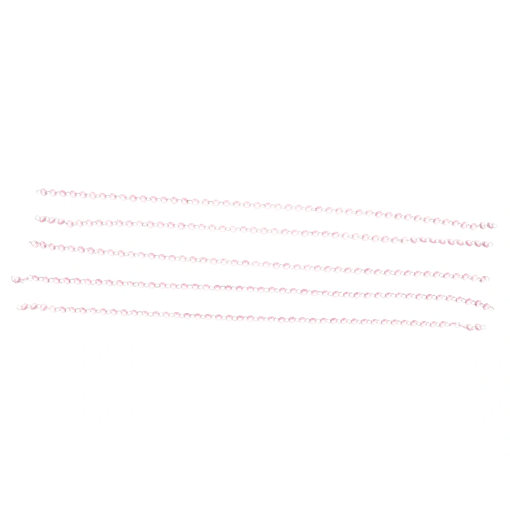 5Pcs Acrylic Crystal Garland Strong Connection Elegant Multipurpose Crystal Bead Garland for Wedding Chandelier Party Pink