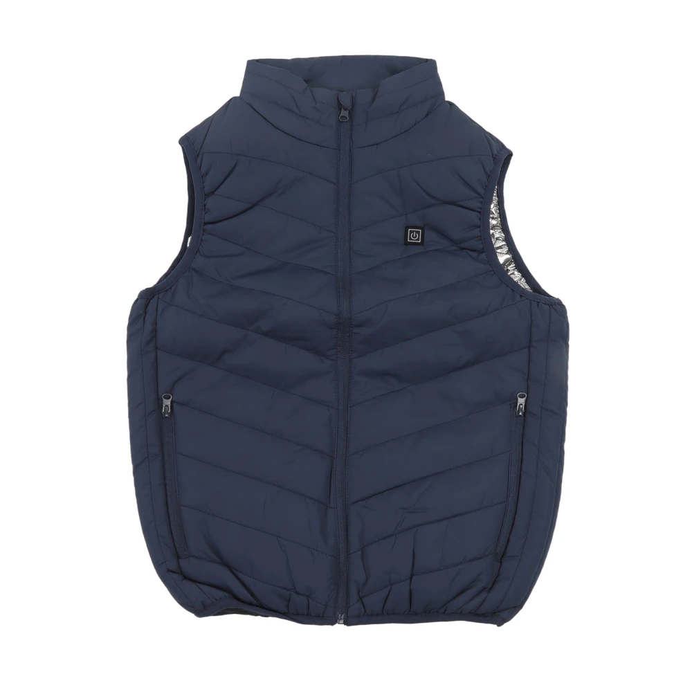 Heated Vest 9 Zones 3 Levels Temperature Fast Heating USB Blue Electric Heated Vest For Outdoor Sports Winter Travel XL 60‑67.5KG