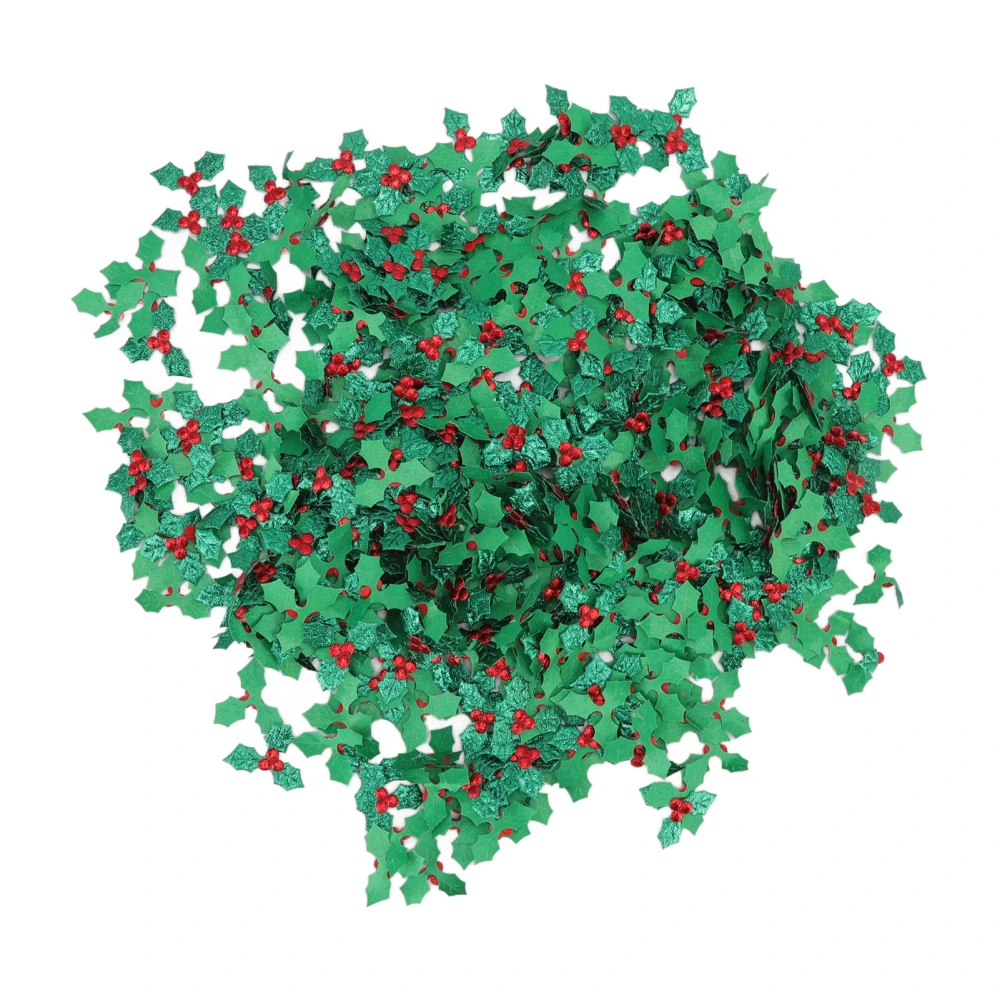 1000 Pcs Artificial Holly Berries with Green Leaves Lifelike Details Bright Color Christmas Decoration for Garlands