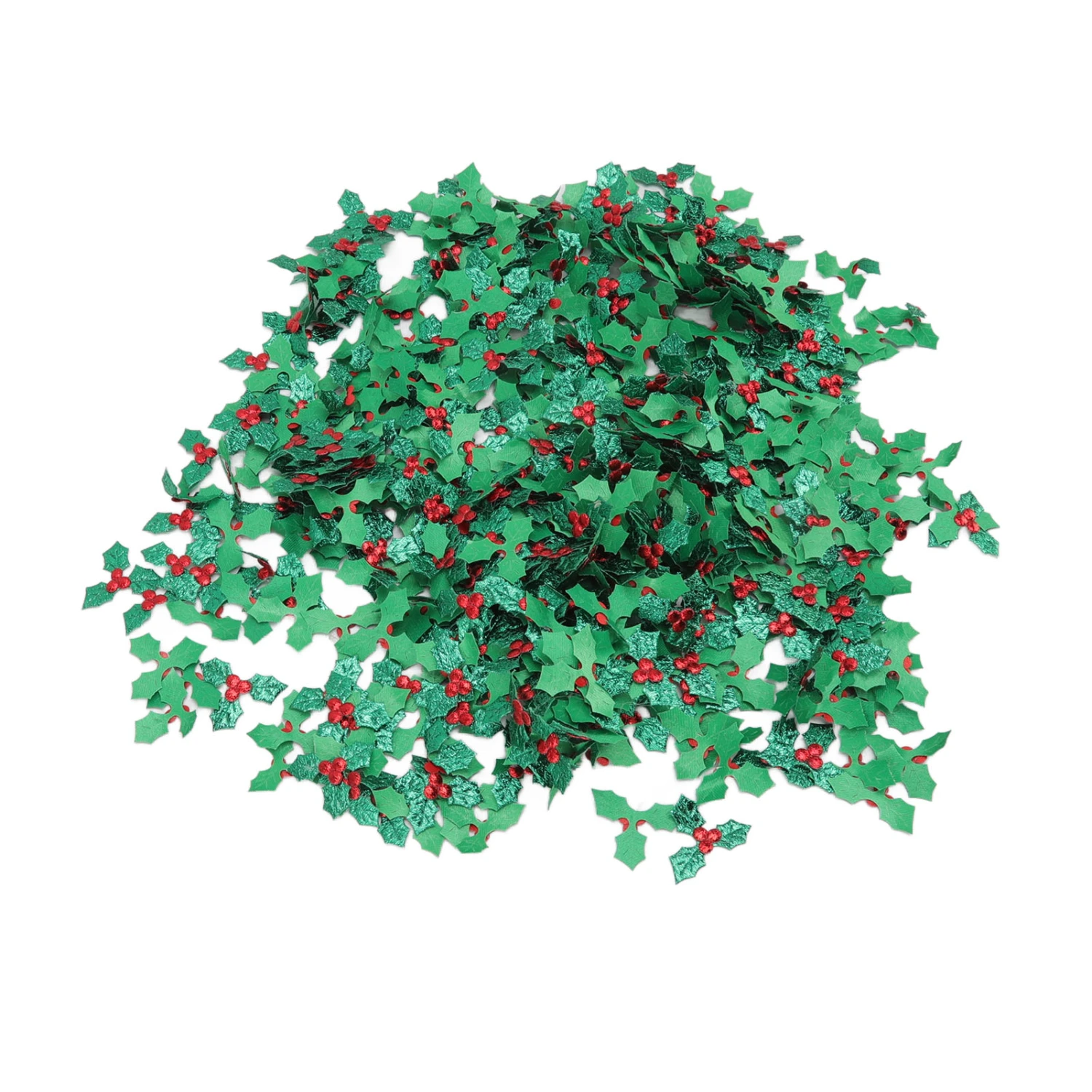1000 Pcs Artificial Holly Berries with Green Leaves Lifelike Details Bright Color Christmas Decoration for Garlands