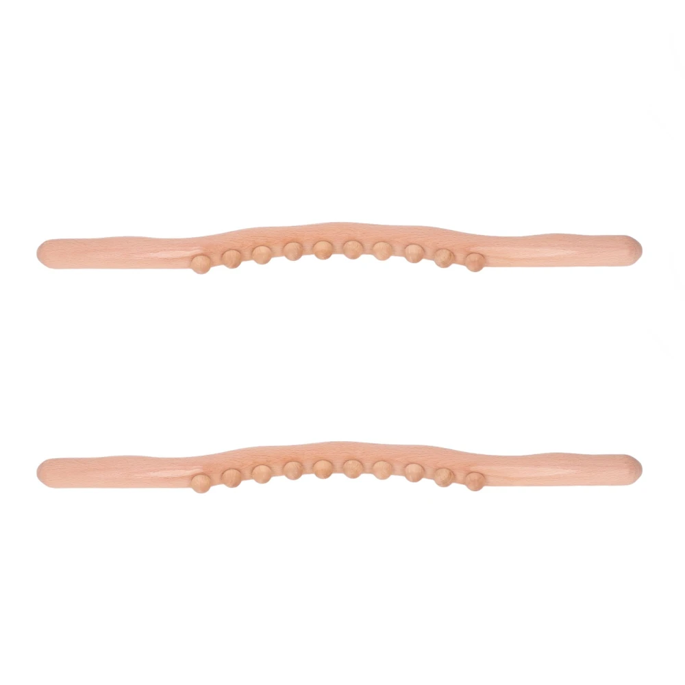 2Pcs Wooden Scraping Stick 10 Massage Dots Body Shaping Effort Saving Wooden Gua Sha Stick for Body Parts