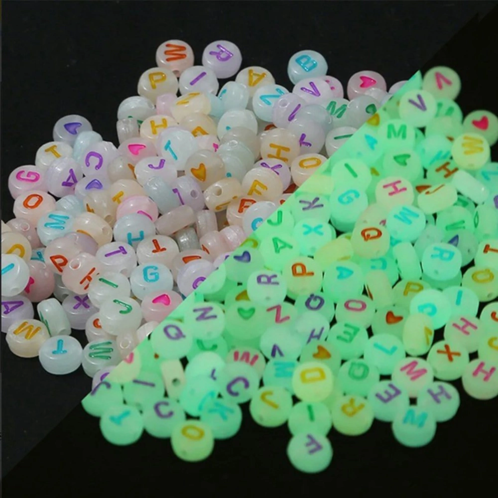 600 Pcs Alphabet Beads Colorful Acrylic Luminous Letter Beads for DIY Hand Made Jewelry Bracelet Necklace 4x7mm