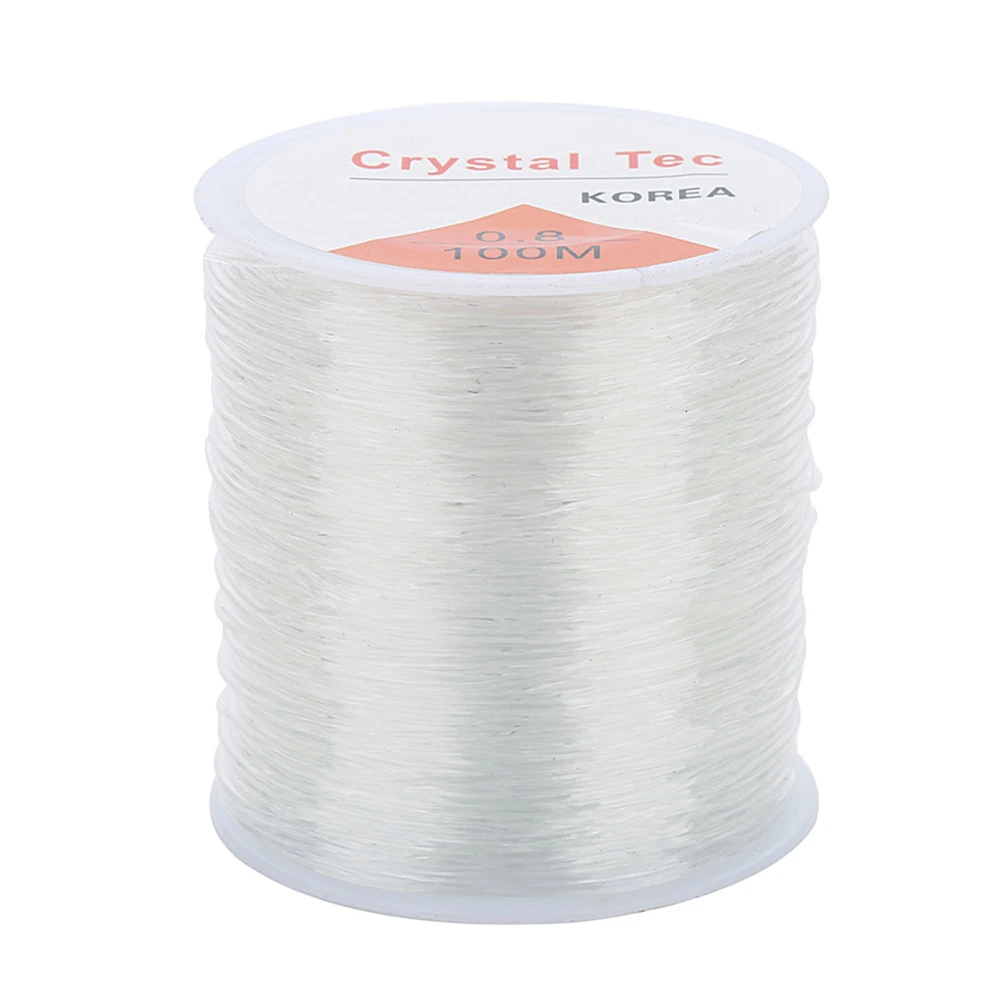 Bead String 109yd Long 0.03in Diameter Elastic Fiber Clear Color Crystal String for Jewelry Making DIY