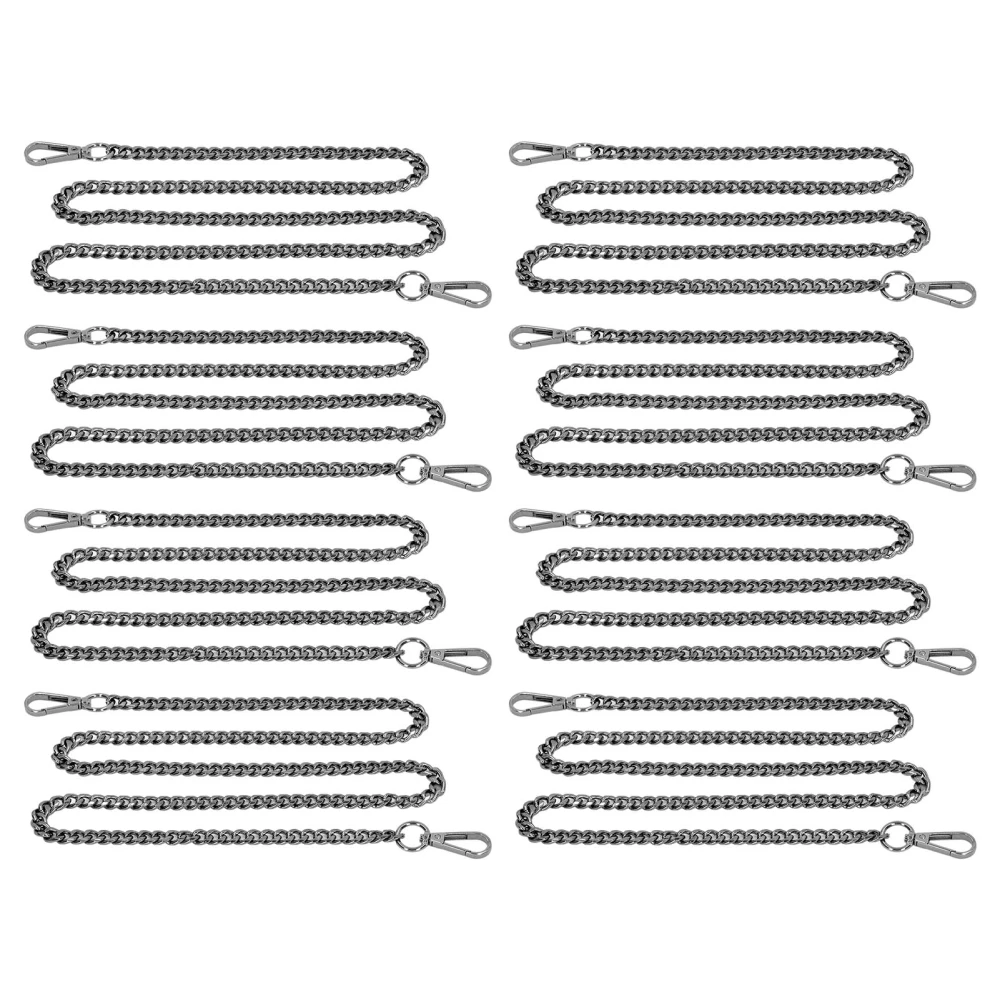 8Pcs 1m Aluminum Curb Chain Elegant Rust Resistant Metal Curb Chains for Necklaces Jewelry Making DIY Crafts Silver Black