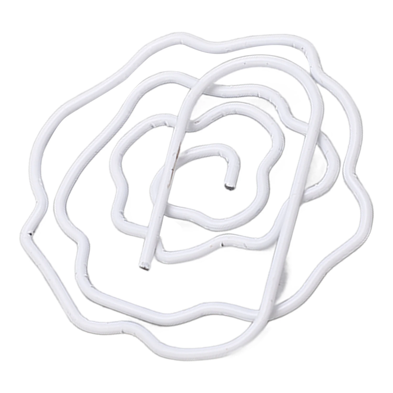 100pcs Rose Shape Paper Clips Increased Slip Resistance Lightweight Metallic Paper Clips for Office School