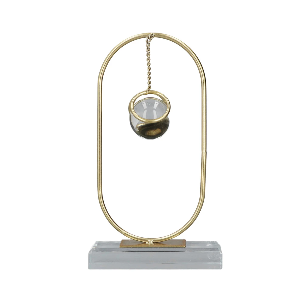 Crystal Ball Ornament Modern Simple Abstract Style Firm Frame Fortune Teller Crystal Ball with Stand for TV Cabinet