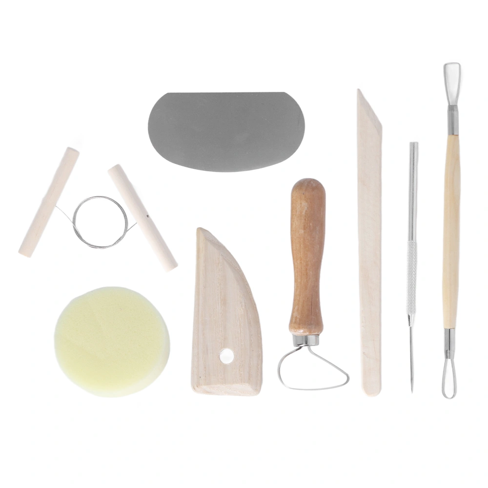 Pottery Tool Kit 8 Piece Double Sided Wooden Handles Pottery Clay Tools for Carving Shaping