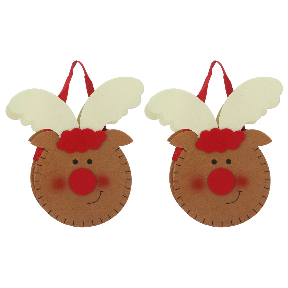 2Pcs Christmas Candy Handbag Lightweight Durable Gift Bag for Holiday Party Decoration Christmas Deer