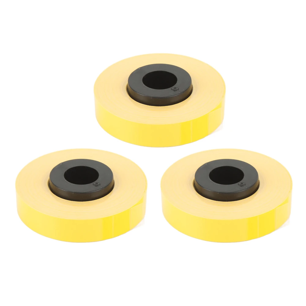 3 Roll Label Maker Tape Each 26.2ft Length 9mm Width Tear Resistant PET Label Maker Tape Refills for MAX LM 370 380 390 Yellow