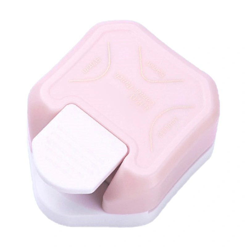 Corner Rounder Punch 3 in 1 Plastic Material Mini Portable Corner Trimmer Rounder Punch for Handicrafts Pink