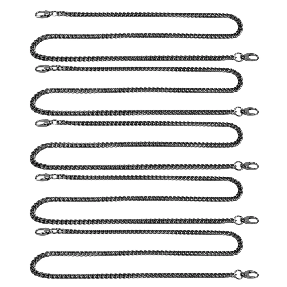 5 Pcs 1m Aluminum Curb Chain Rustproof Twisted Links Oval Buckle Bag Chain For DIY Jewelry Making Silver Black