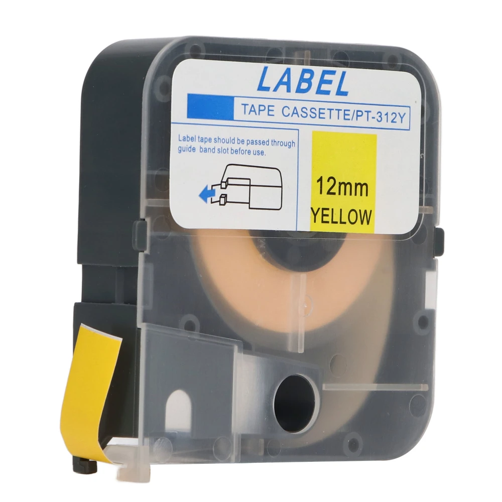 Label Tape for MAX Line Machine LM 380E LM 390A LM 370A LM 380A LM 380EZ 12mm 26.2ft Yellow Self Adhesive Label Tape with Shell