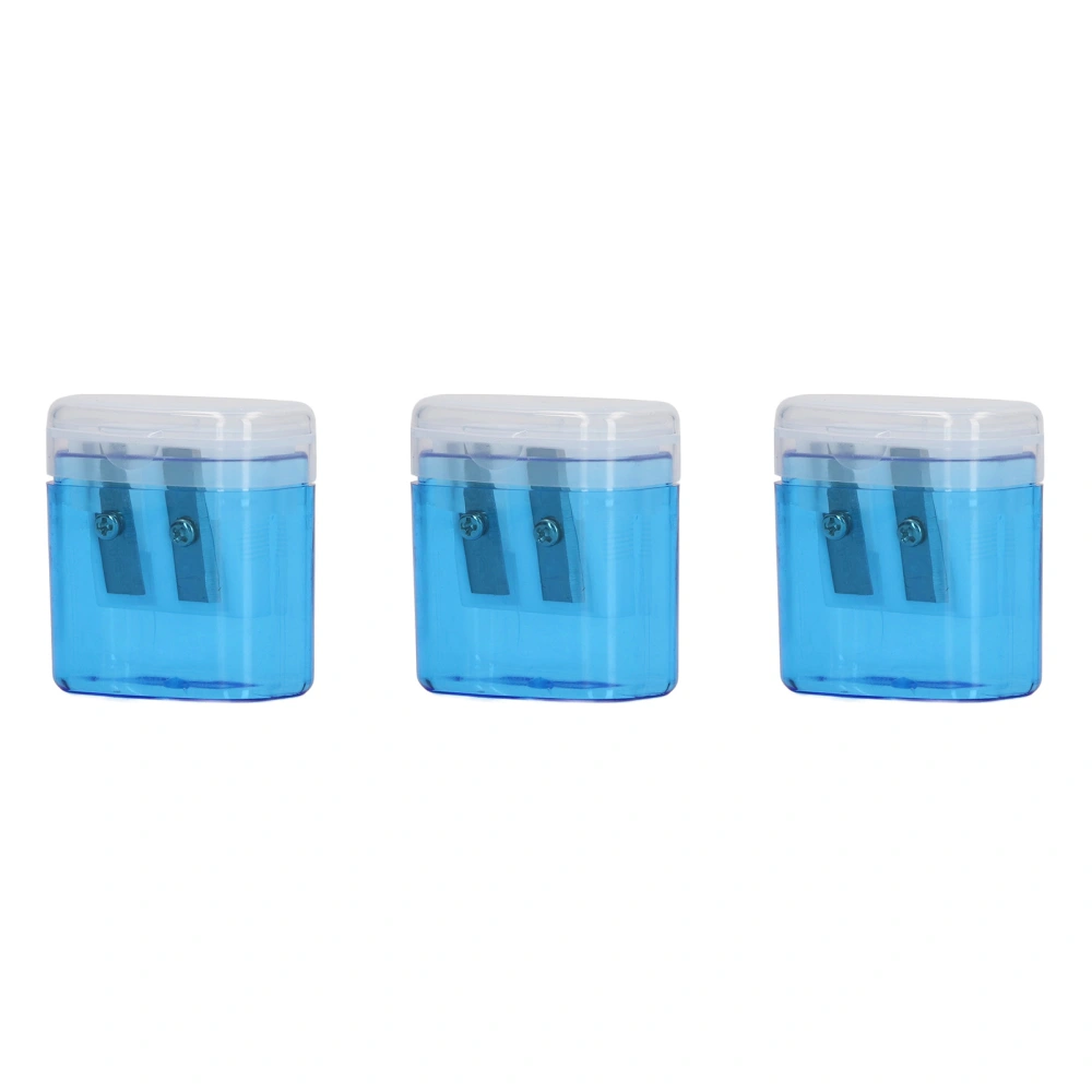 3Pcs Mini Pencil Sharpener Double Hole Small Portable Student Manual Pencil Sharpener for School