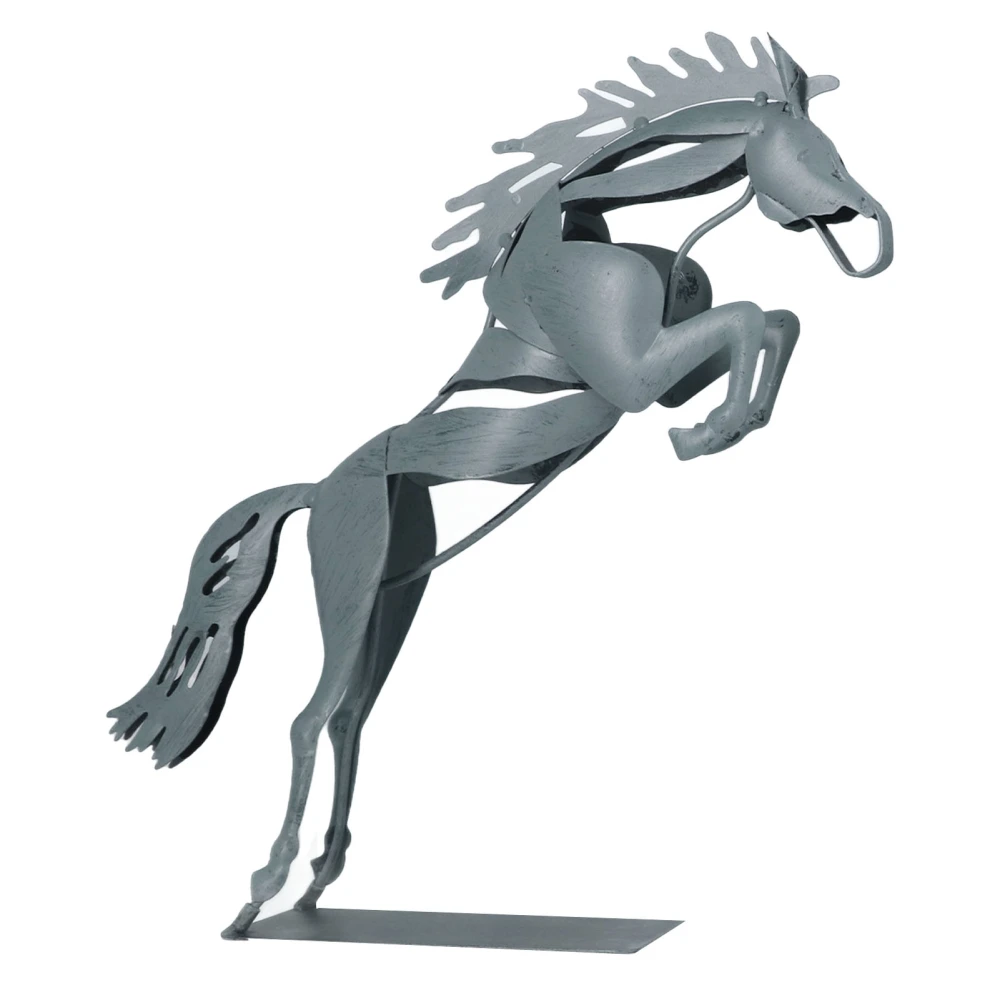 Metal Horse Statue Unique 3D Design Iron Decorative Running Horse Statue for Desktop Decoration