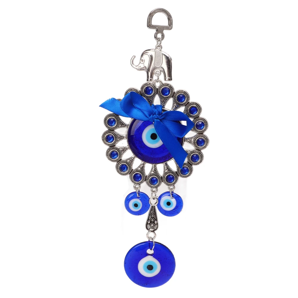 Blue Eye Pendant Lucky Blessing Metal Glass Material Portable Decorative Evil Eye Hanging Ornament for Garden House