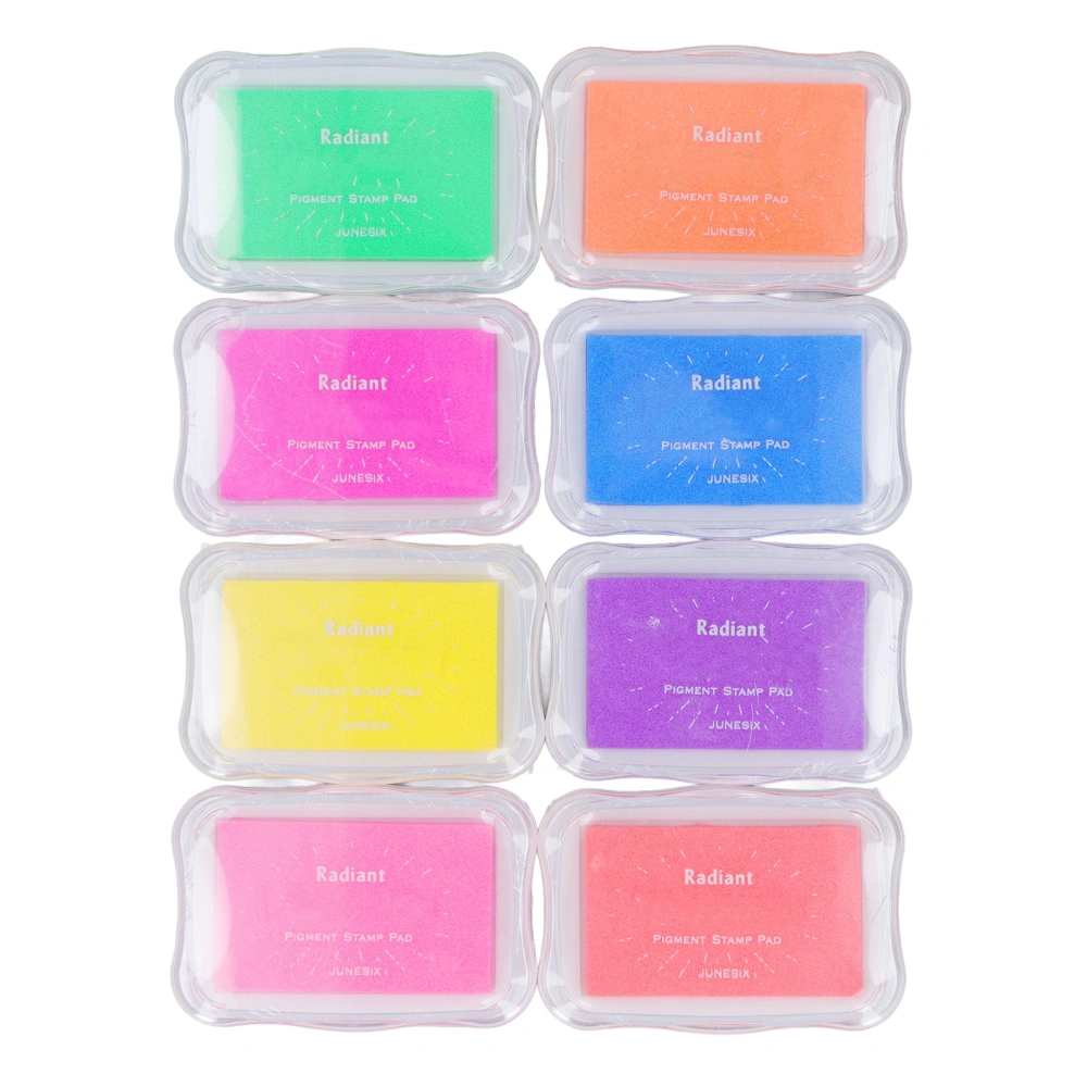 8Pcs Pigment Stamp Pads 8 Vivid Colors Eco Friendly Ink Washable Craft Ink Pads for Wood Fabric Scrapbook