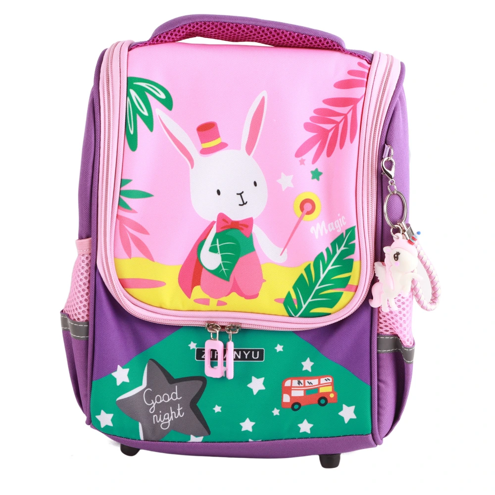 Cartoon Bag Weight Loss Massage Shoulder Straps Safe Waterproof Kids Bag for Outdoor School Home Travelling Rabbit Purple