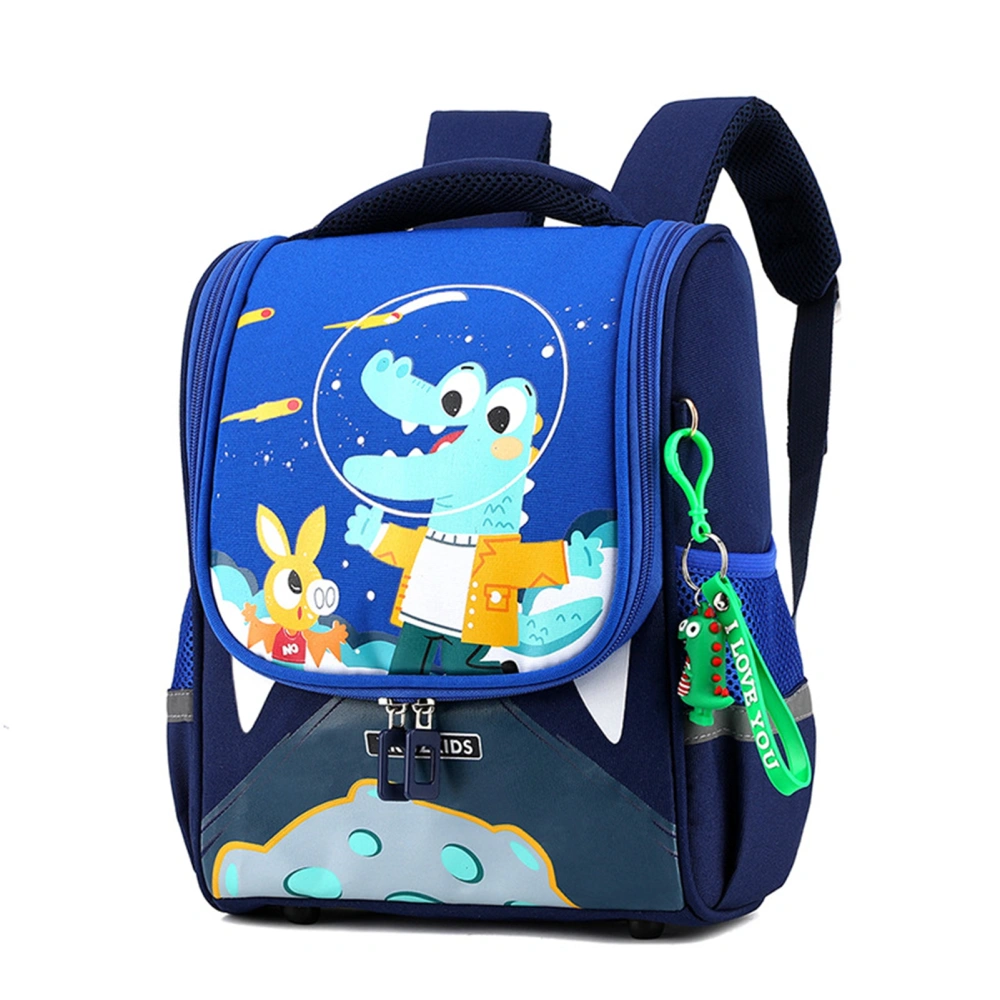 Cartoon Bag Weight Loss Massage Shoulder Straps Safe Waterproof Kids Bag for Outdoor School Home Travelling Dinosaur Blue