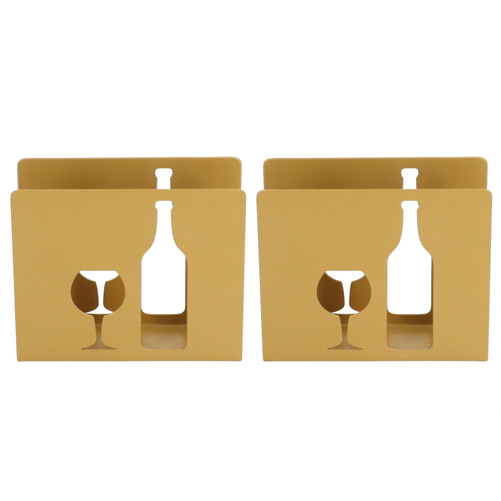 2pcs Stainless Steel Napkin Holder Freestanding Kitchen Restaurant Paper Napkin Holder Decor for Table Red Wine Glass