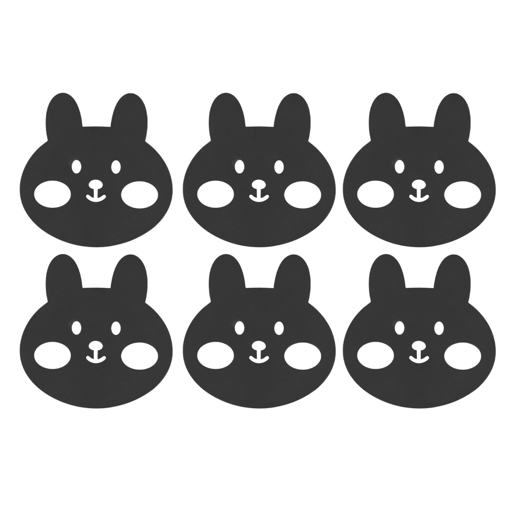 6Pcs Coasters Set for Drinks Coffee Table Dish Bowl Metal Mat Non Scalding Insulated Kitchen Plate Rabbit Model