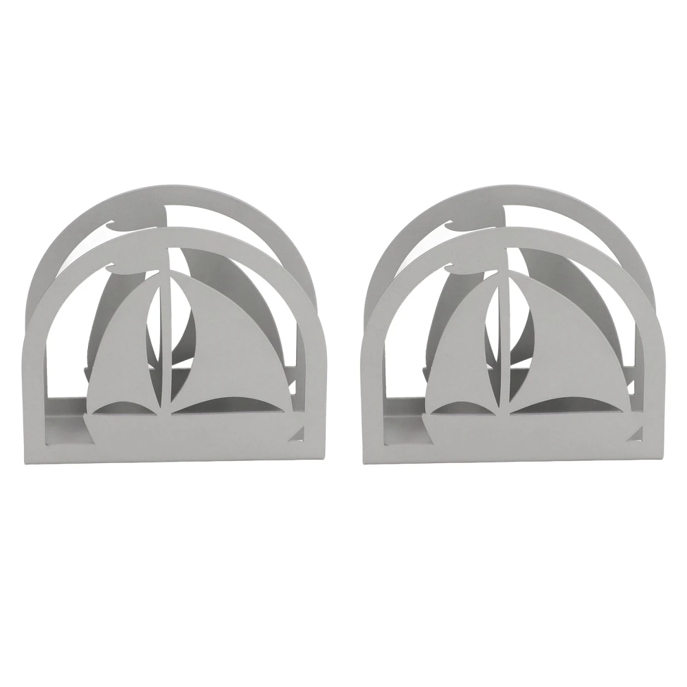 2pcs Napkin Holder Multipurpose Innovative Stainless Steel Upright Napkin Dispenser Stand for Home Restaurant Sailing Out of The Ship