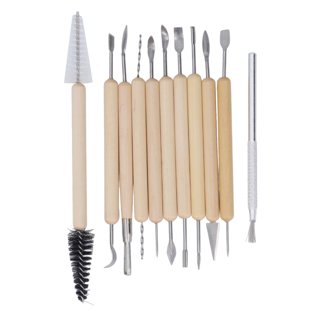 11Pcs Clay Sculpting Tool Set Robust Comfortable Hand Feeling Pottery Carving Tools for Workshop