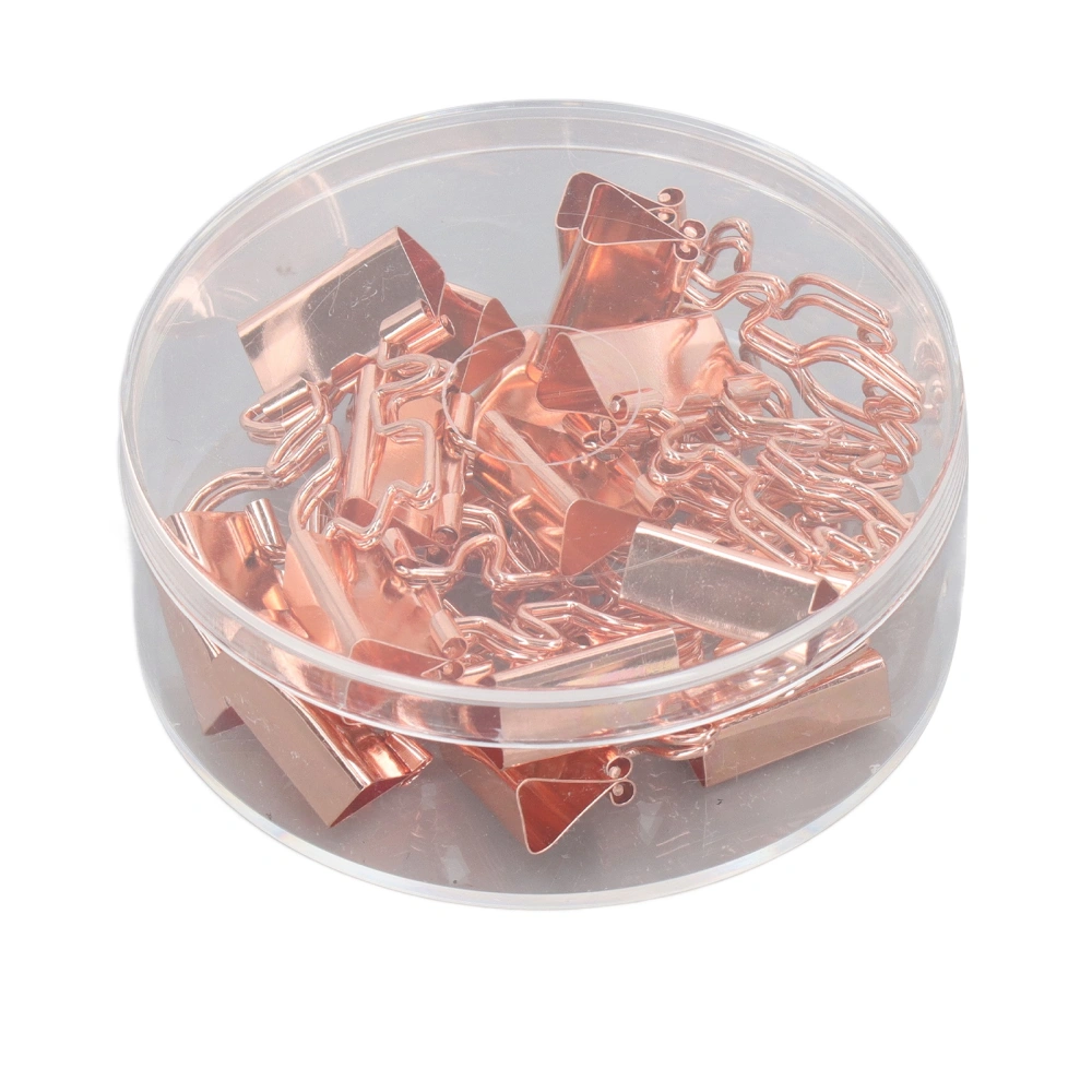 15pcs Rose Gold Binder Clips Strong Clamping Force Strong Clamping Force Metal Small Binder Clips for Office School Flower Shap