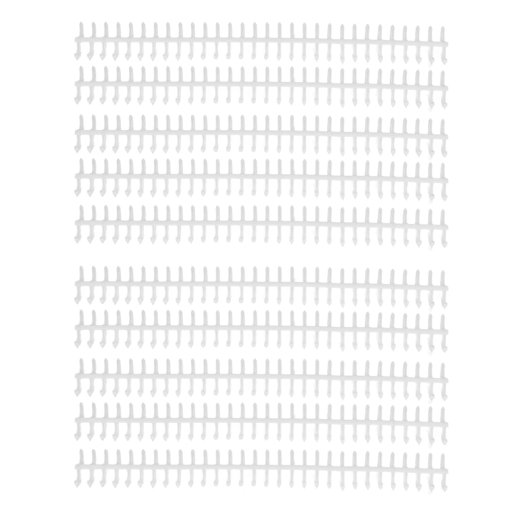 10PCS Binding Spine 30 Holes 12mm Diameter DIY Cuttable Plastic A4 Wire Binding Spines for School Office White