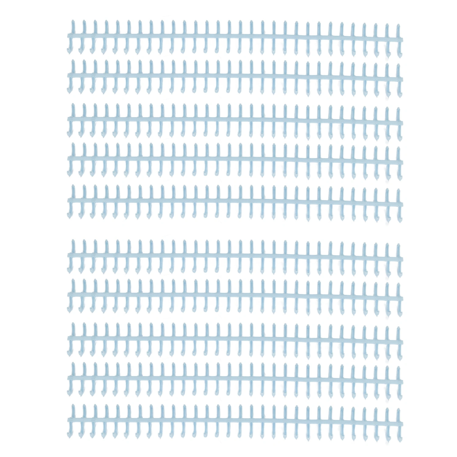 10PCS Binding Spine 30 Holes 12mm Diameter DIY Cuttable Plastic A4 Wire Binding Spines for School Office Light Blue